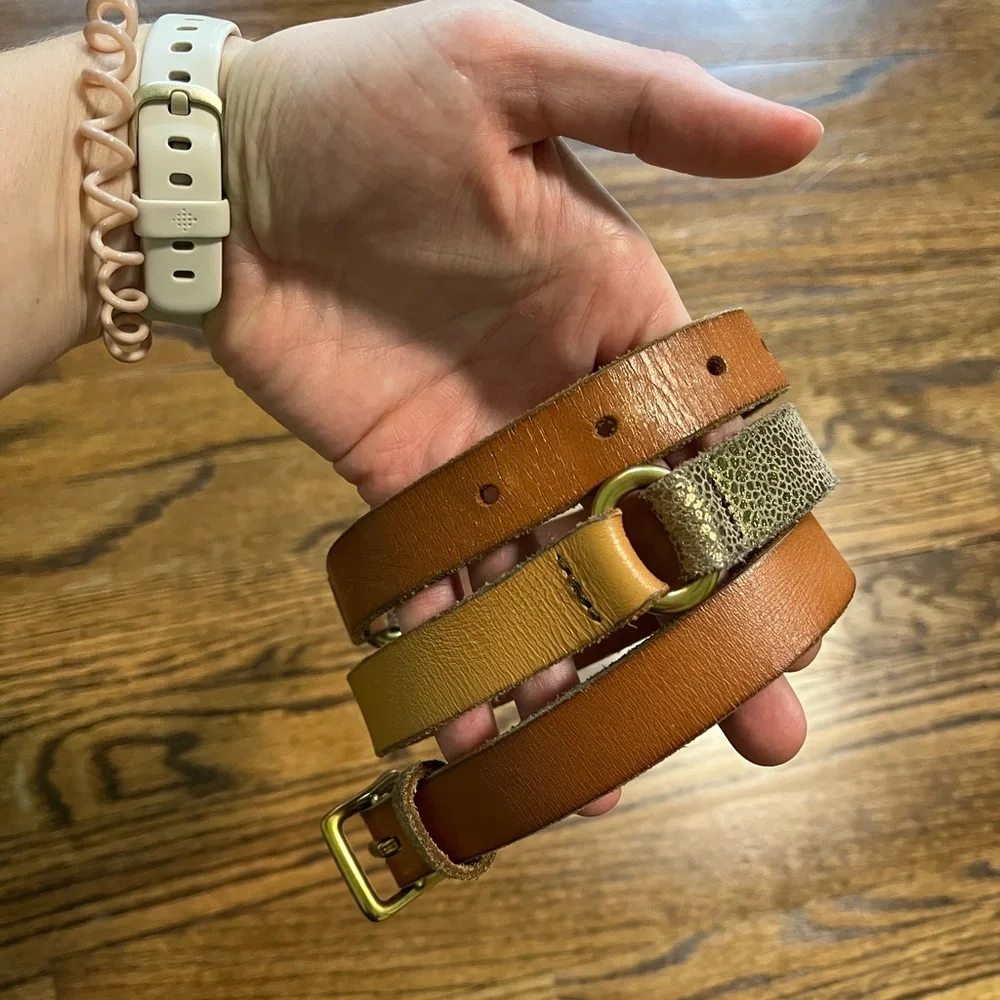 FOSSIL Leather Belt with Multiple Colors and Patterns Brown